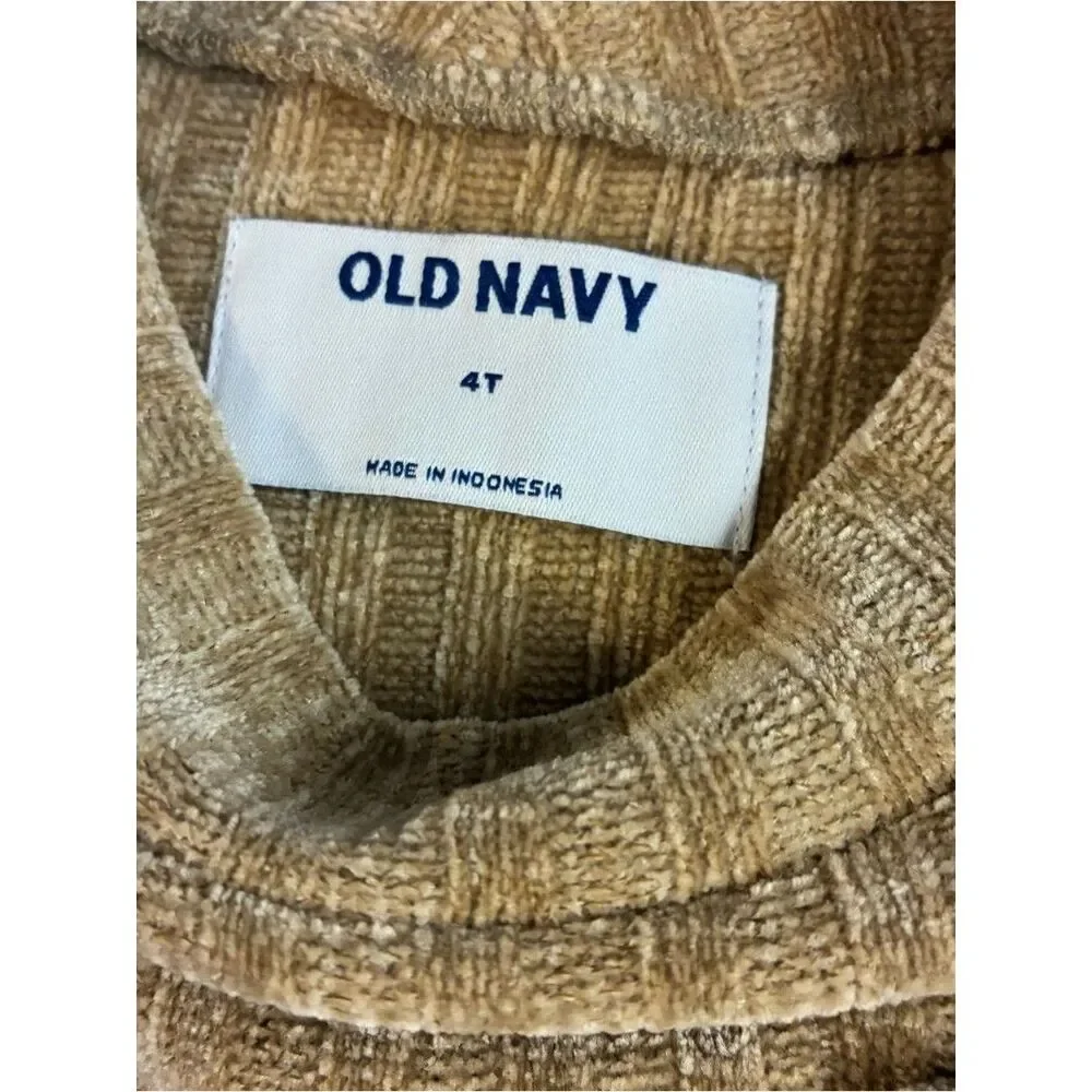 Old navy Cozy Ribbed Chenille Sweatshirt - brown girls size 4T new